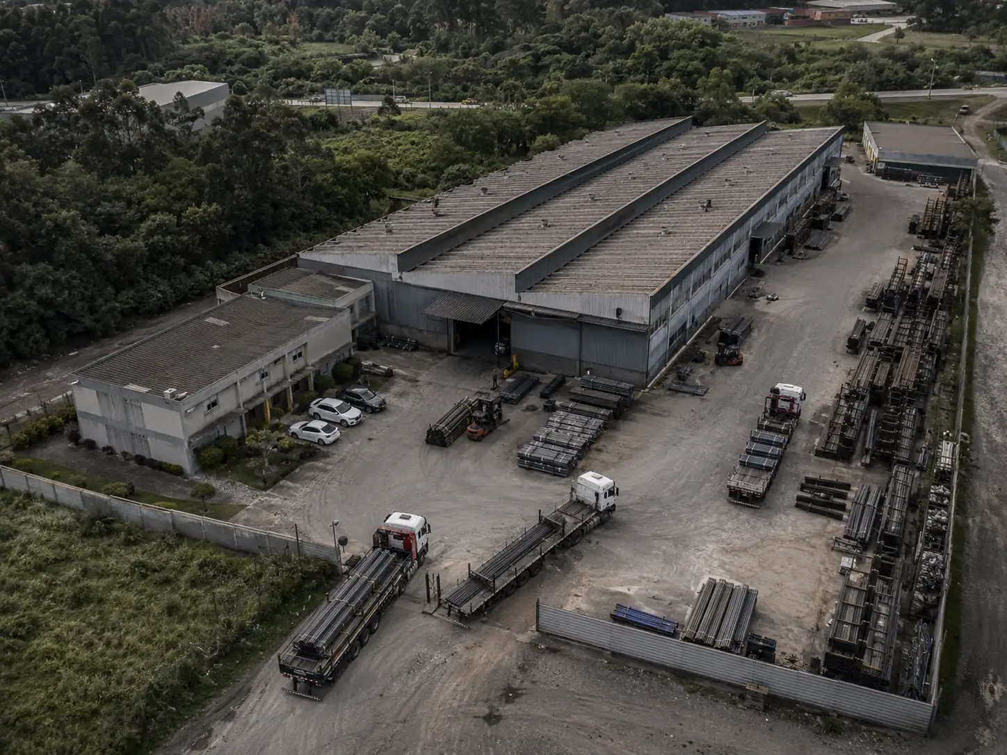 Vista aérea do centro de distribuição da Metalpampa